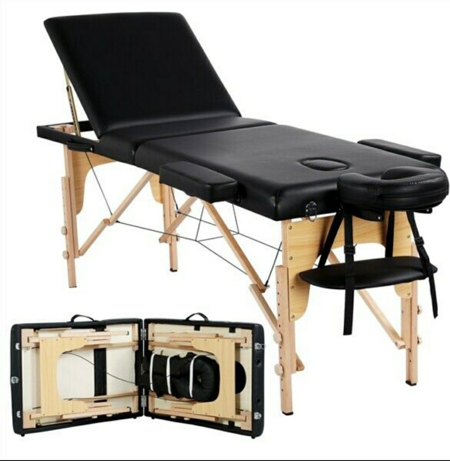 Folding massage table