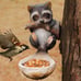 Juegoal Raccoon Bird Feeder Tree Decor O