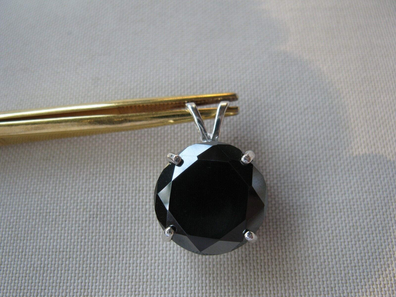 12.30ct REAL BLACK DIAMOND PENDANT/NECKLA CE,CERTIFICATE , FREE DIAMOND TESTER