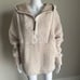 prAna Sherpa Fleece Half Zip Hoodie Ivory Size L