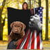 Chesapeake Bay Retriever Dog US Flag Blanket