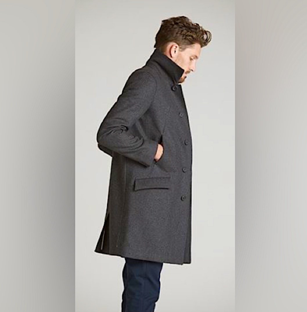 Outerknown grey wool crossing coat