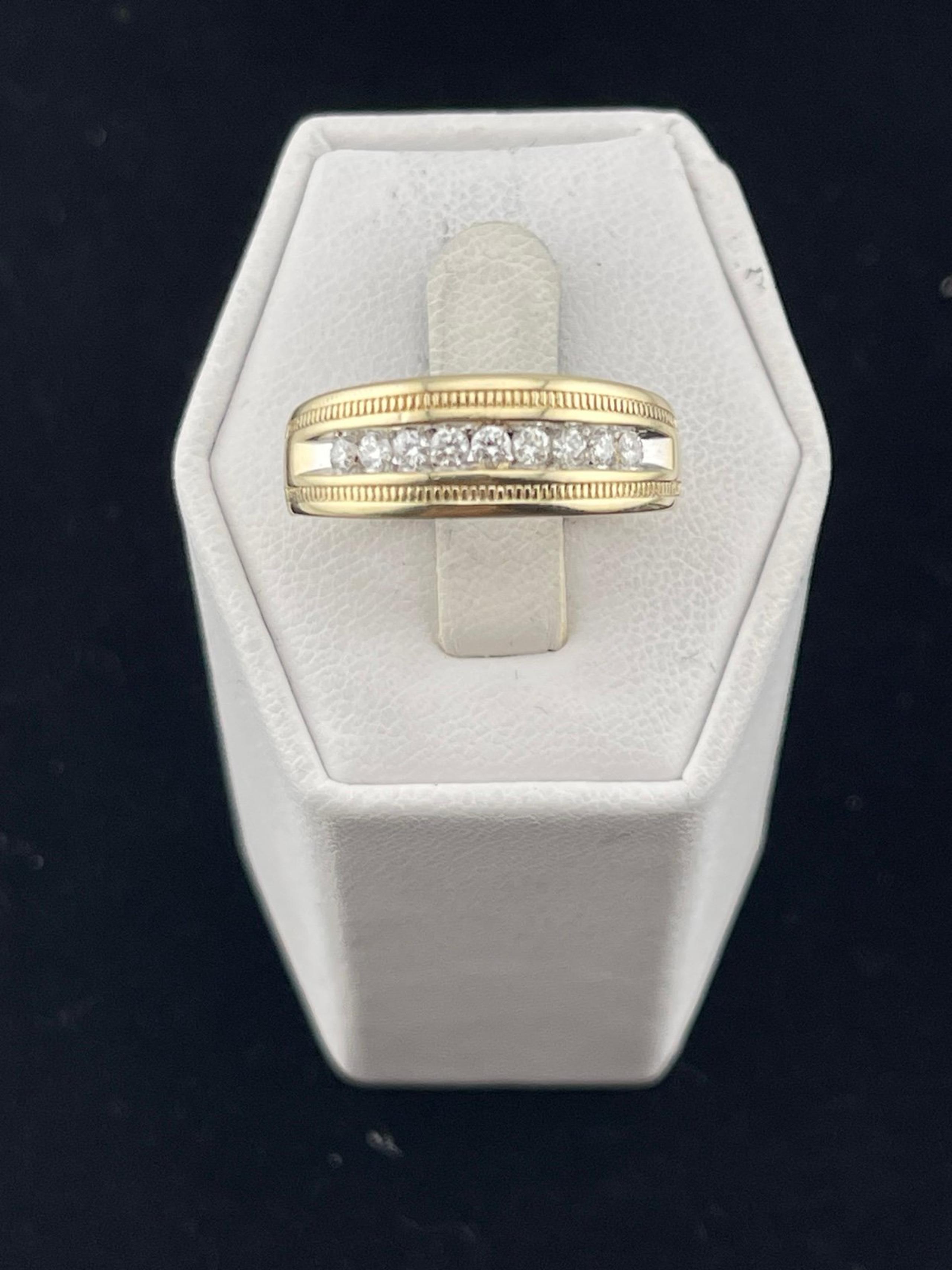 Vintage half carat men’s diamond wedding band 14 karat yellow gold