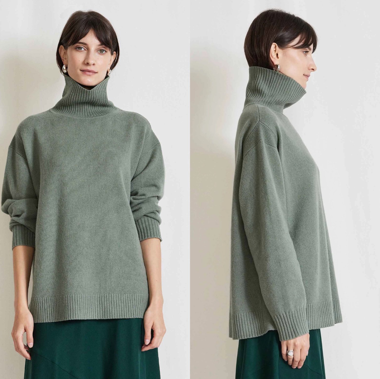 NWT Apiece Apart Aster Oversized Turtleneck Wool Cashmere Sweater Pullover XS