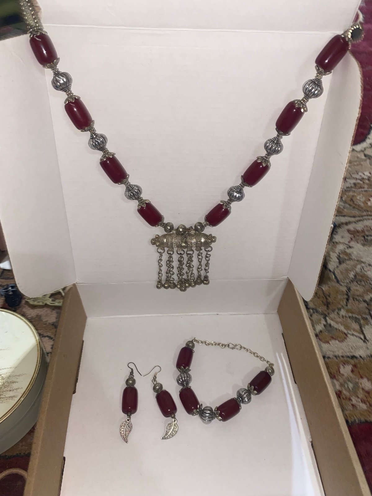 Red & Silver Necklace new