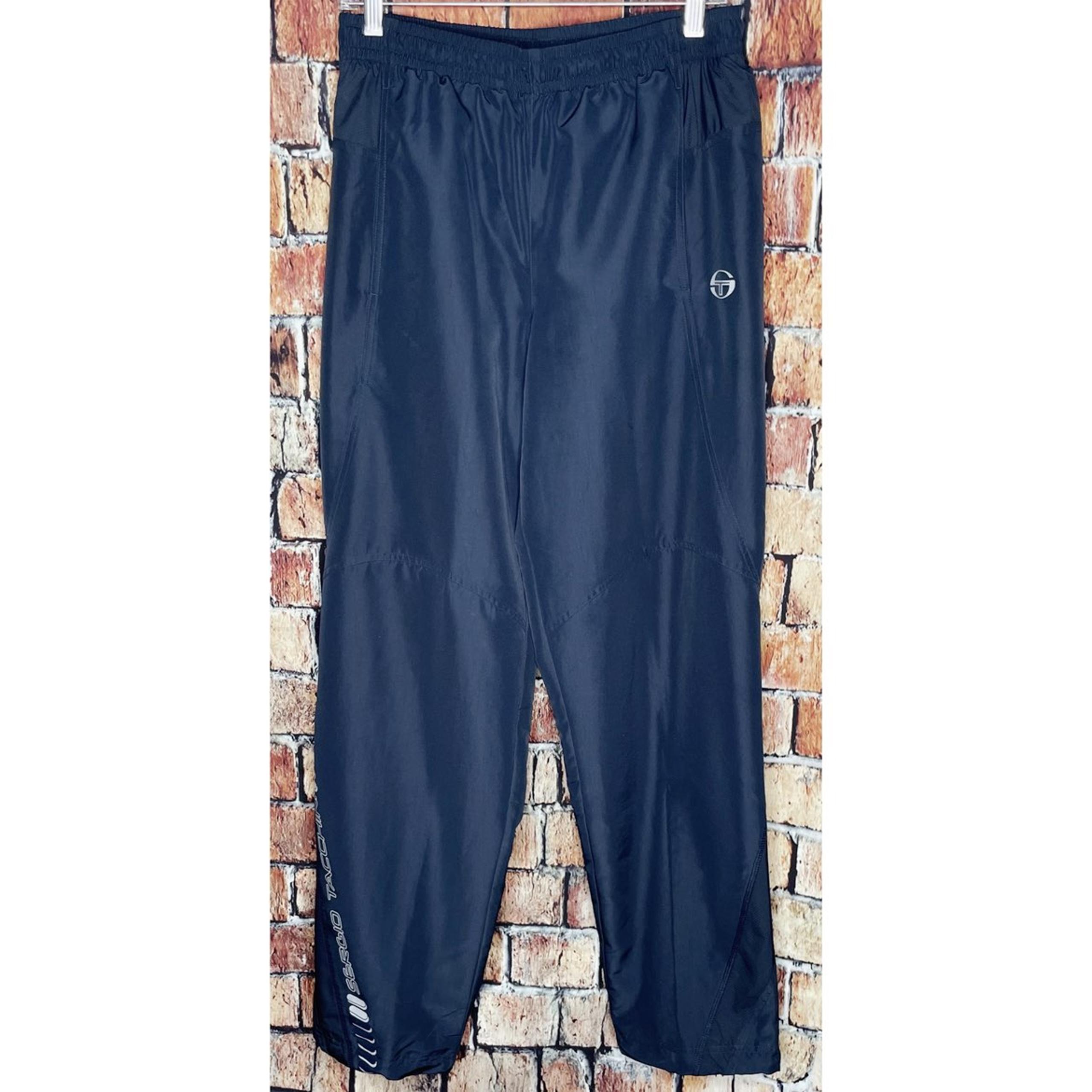 Sergio Tacchini Men’s Blue Track Wind Lounge Sweat Activewear Mesh Lined Pants