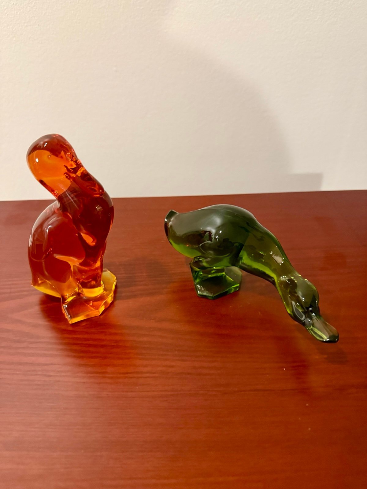 Rare Vintage Viking Glass Epic Fighting Ducks from the late 60s