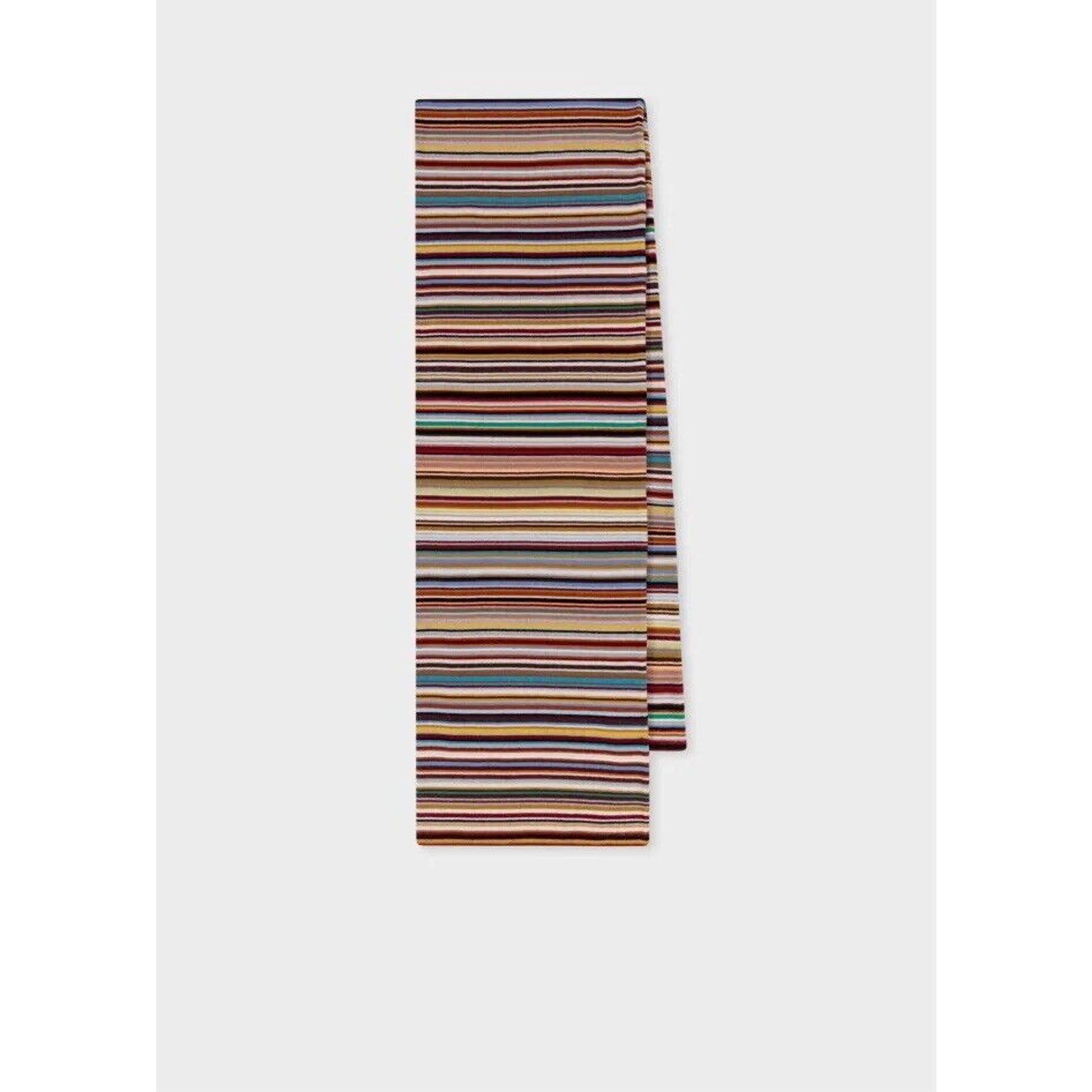 NWT 350 New Season Paul Smith Signature Stripe Merino Scarf made in Italy.