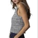 POL Halter Neckline Orange 2 Tone Knit Sleeveless Top