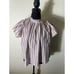 Travota Birds of Paradise Blue/White/Red Strip Top Sz SM