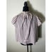 Travota Birds of Paradise Blue/White/Red Strip Top Sz SM