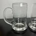 Pair/Set of 2 Clear Glass 5.5 Beer Mug Tankard Style Glasses Applied Handle