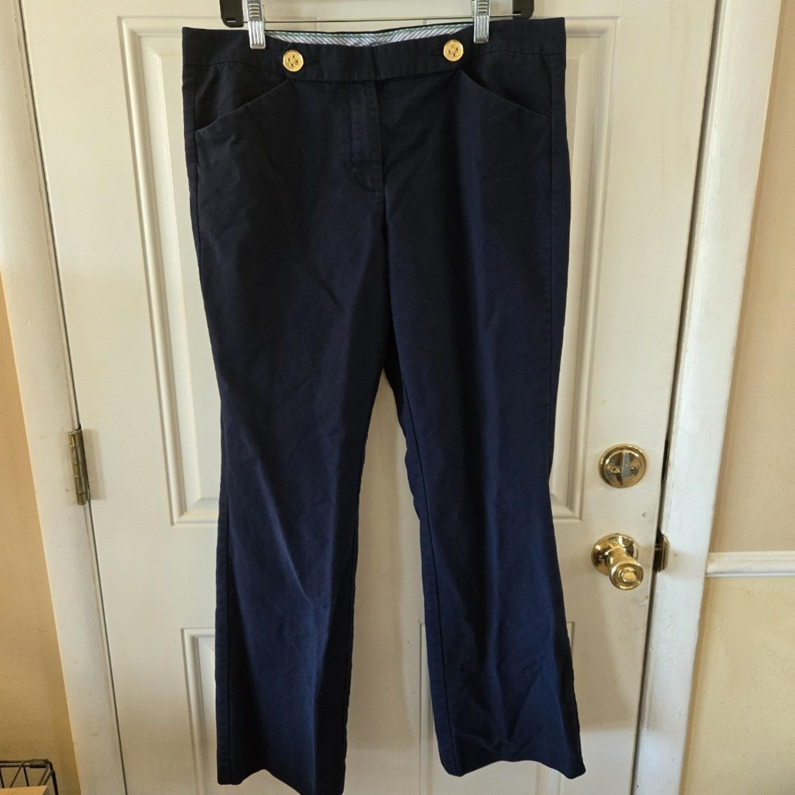 Tommy Hilfiger Dress Pants Navy Blue Women's Size 12 Flare Slacks Trousers