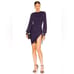Susana Monaco Gathered Long Sleeve Ruched Mini Dress XS Black Jersey Stretch NEW