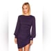Susana Monaco Gathered Long Sleeve Ruched Mini Dress XS Black Jersey Stretch NEW
