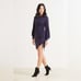 Susana Monaco Gathered Long Sleeve Ruched Mini Dress XS Black Jersey Stretch NEW