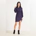 Susana Monaco Gathered Long Sleeve Ruched Mini Dress XS Black Jersey Stretch NEW