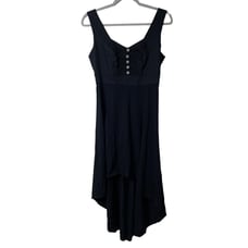 Royal Bones Daang Goodman High Low Sleeveless Black Dress Goth Punk Size M