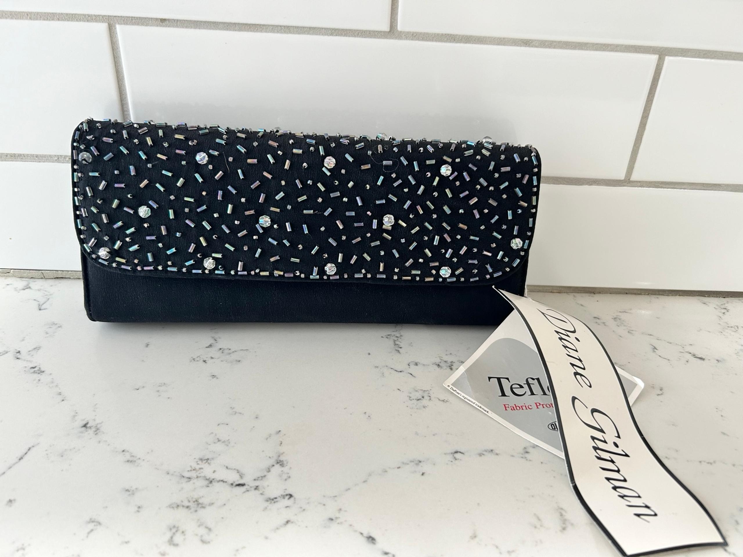 NWT Vintage Diane Gilman Beaded Envelope Clutch Bag No Strap