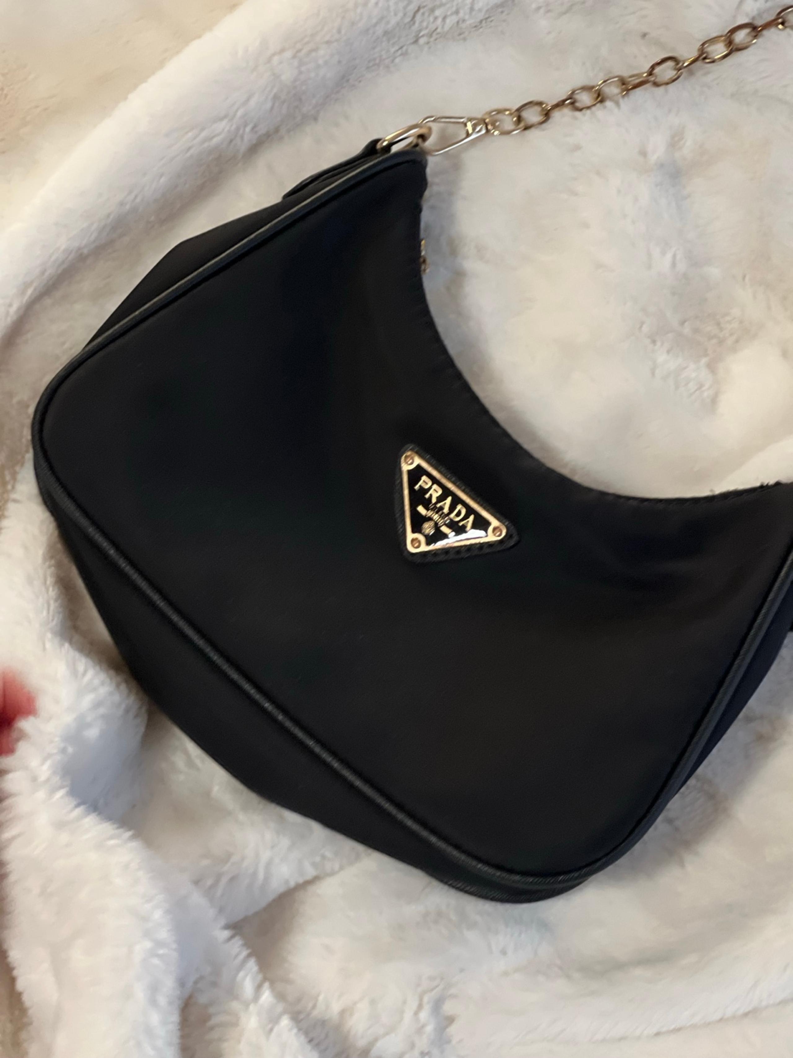 Prada black shoulder, nylon bag