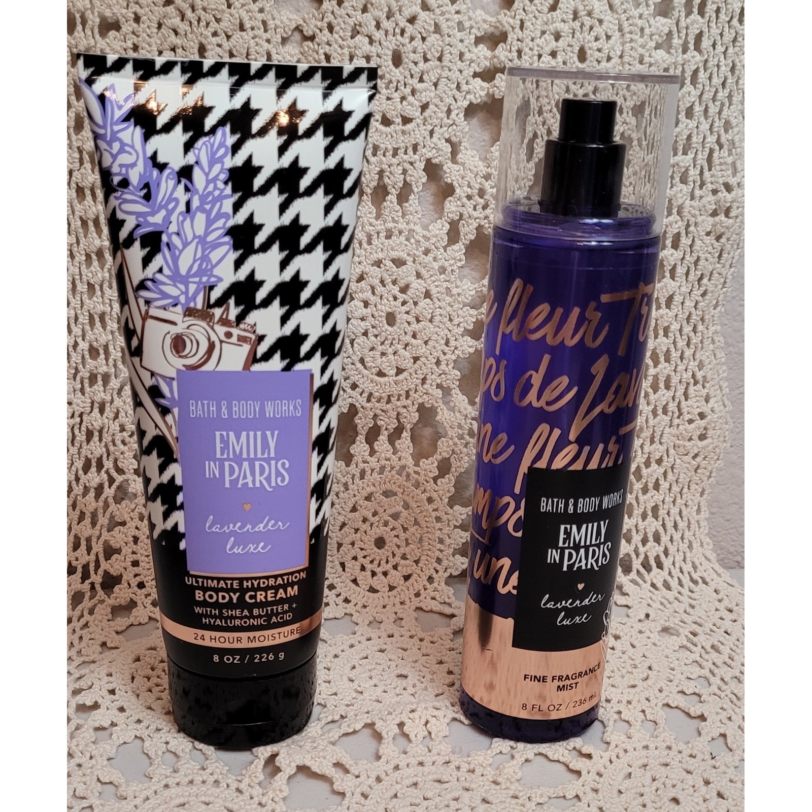 Emily in Paris. Bath & body works. 8 oz fragrance mist and 8 oz body cream