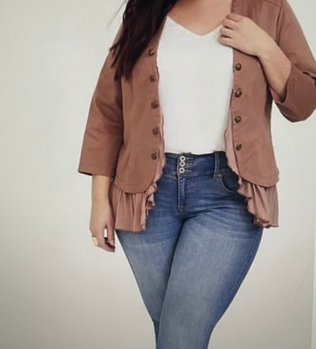 Torrid Stretch Twill Peplum Military Jacket Size 1