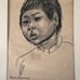 One-of-a-Kind Vintage Antique Signed Marion Greenwood Original Charcoal Drawing