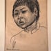 One-of-a-Kind Vintage Antique Signed Marion Greenwood Original Charcoal Drawing