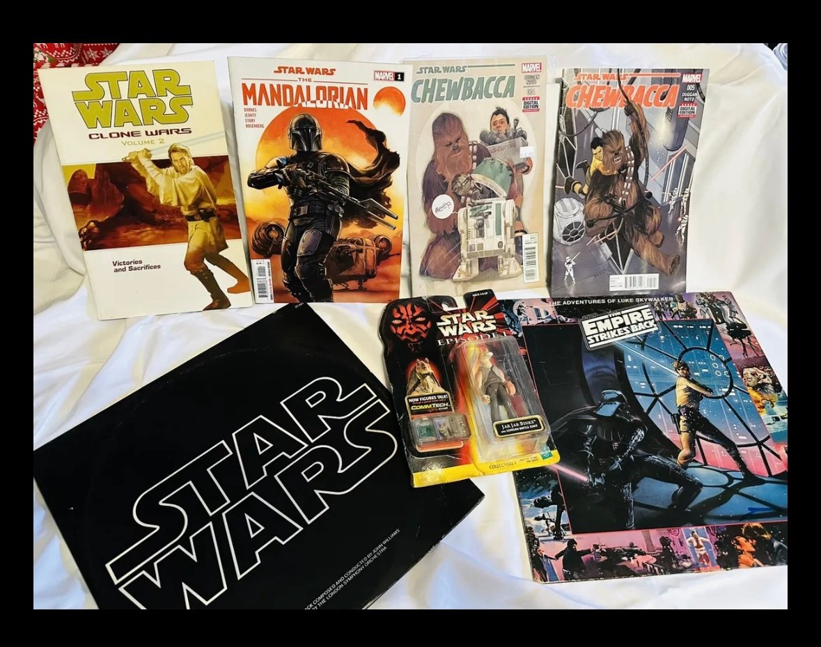 1977/1980 Original Star Wars Vinyls and 4 comics, plus 1998 Ja Ja Binks Tested!