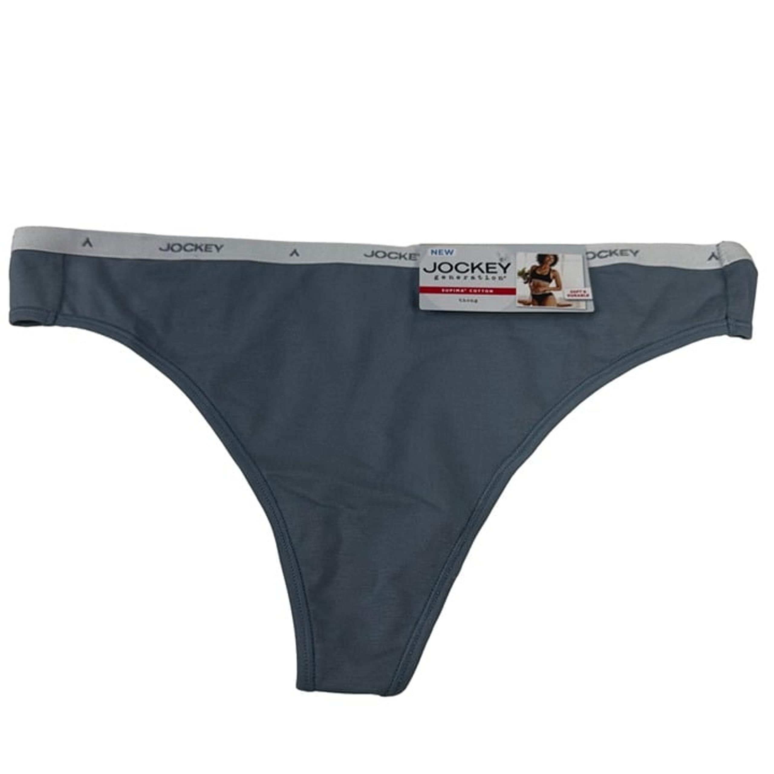 Jockey Women's Size XL Panty Thong Suprima Cotton Gray New With Tags