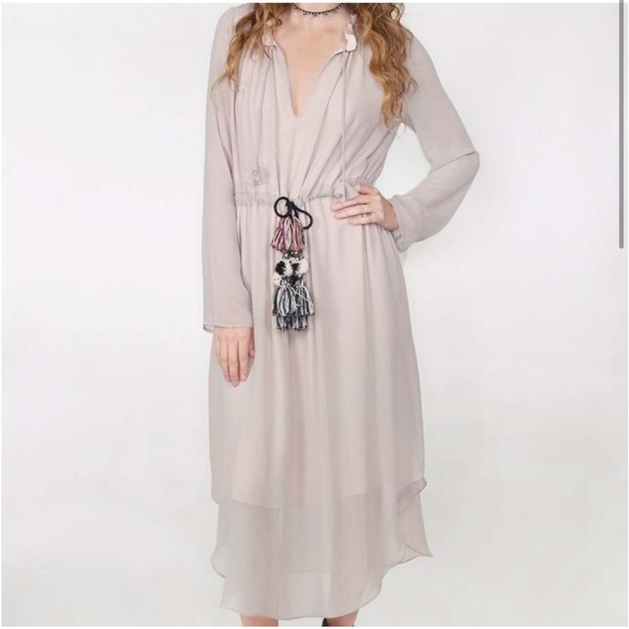 MISA Women’s Tanaz Boho Tassel Midi Dress size xsmall