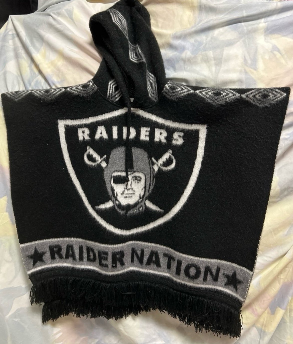 Raiders poncho for kids