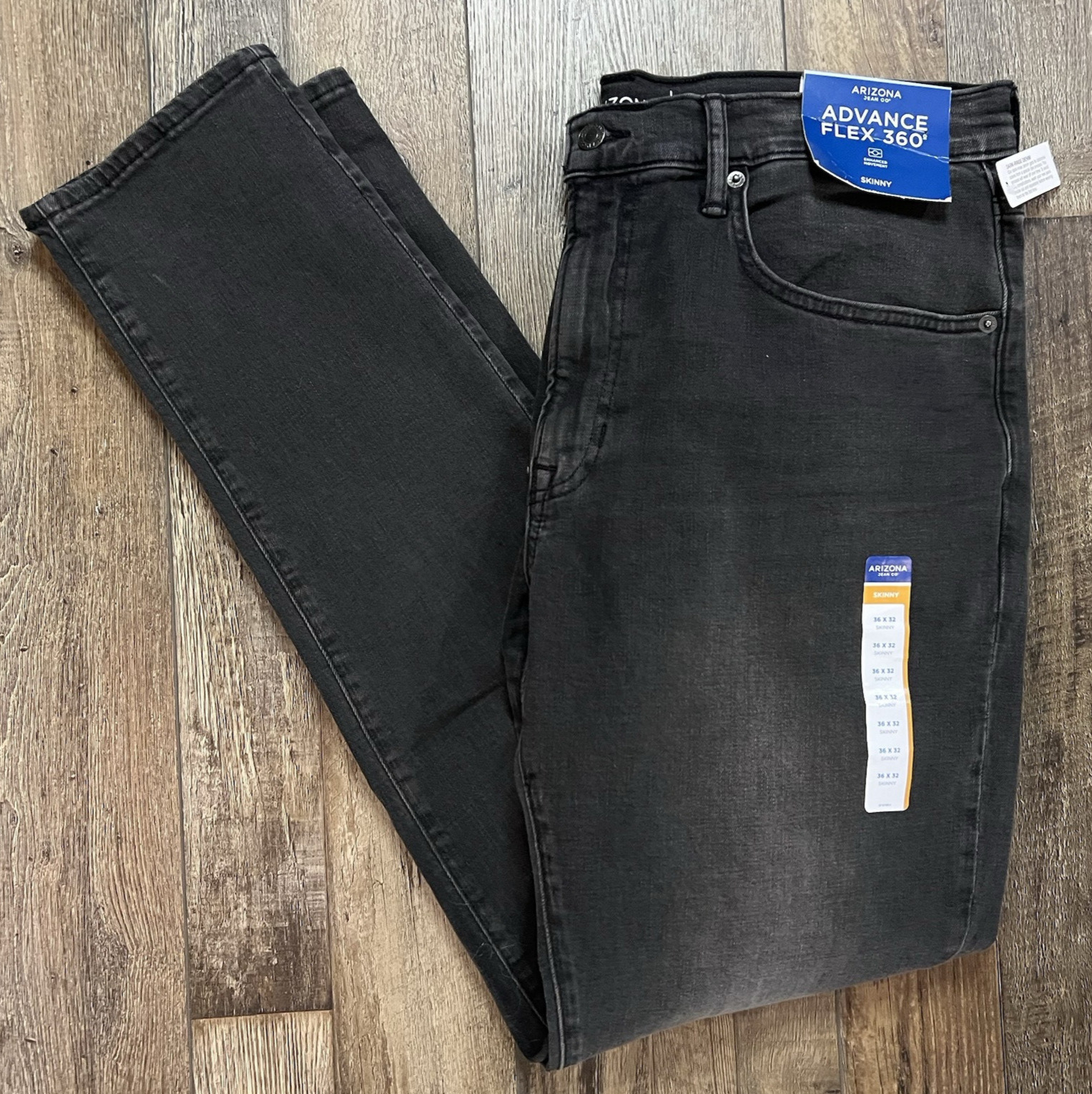 Arizona Jean Co Advance Flex 360 Skinny Black Denim Jeans Men’s 36x32