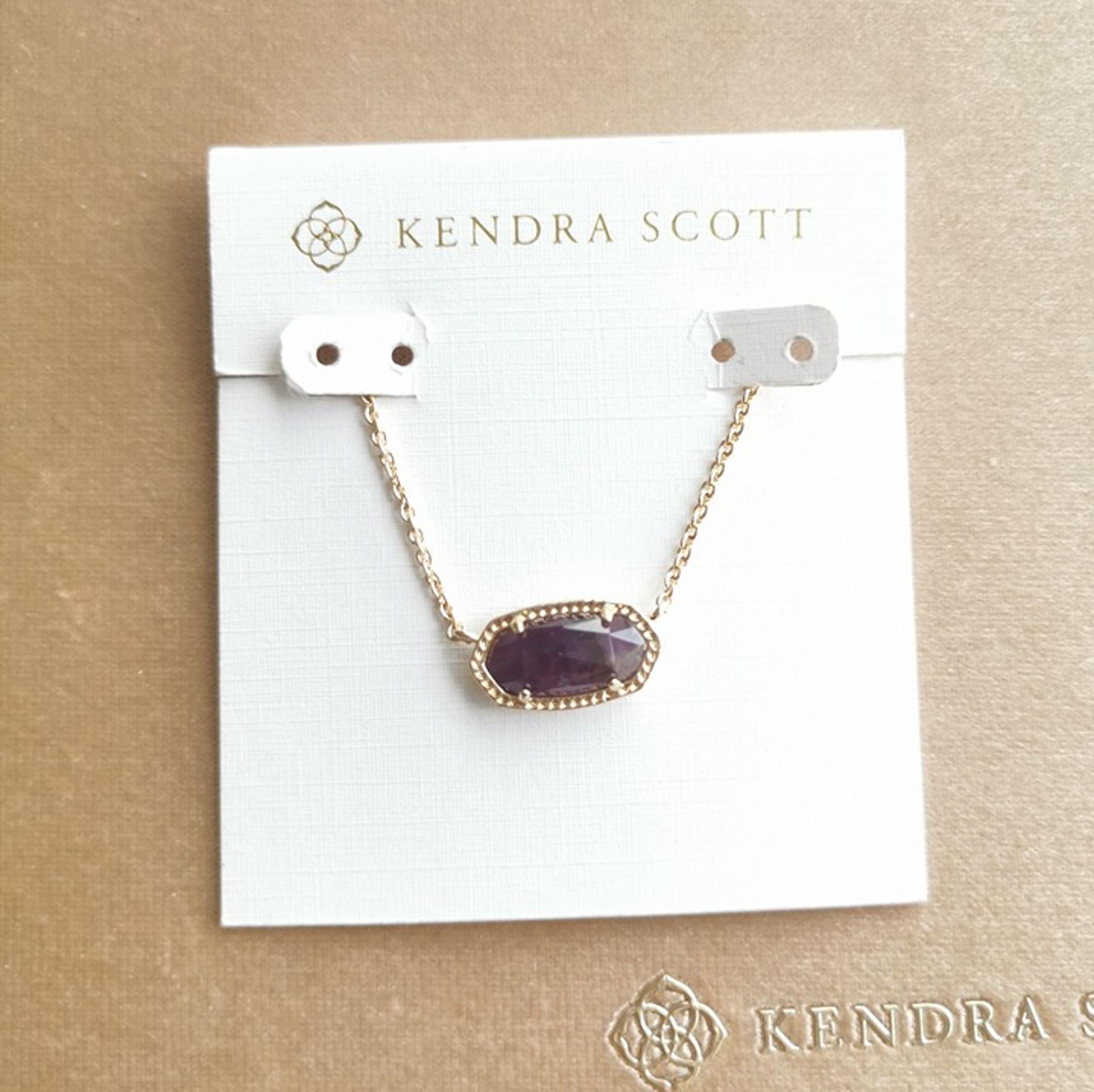 Kendra Scott Elisa Gold Amethyst Short Necklace New