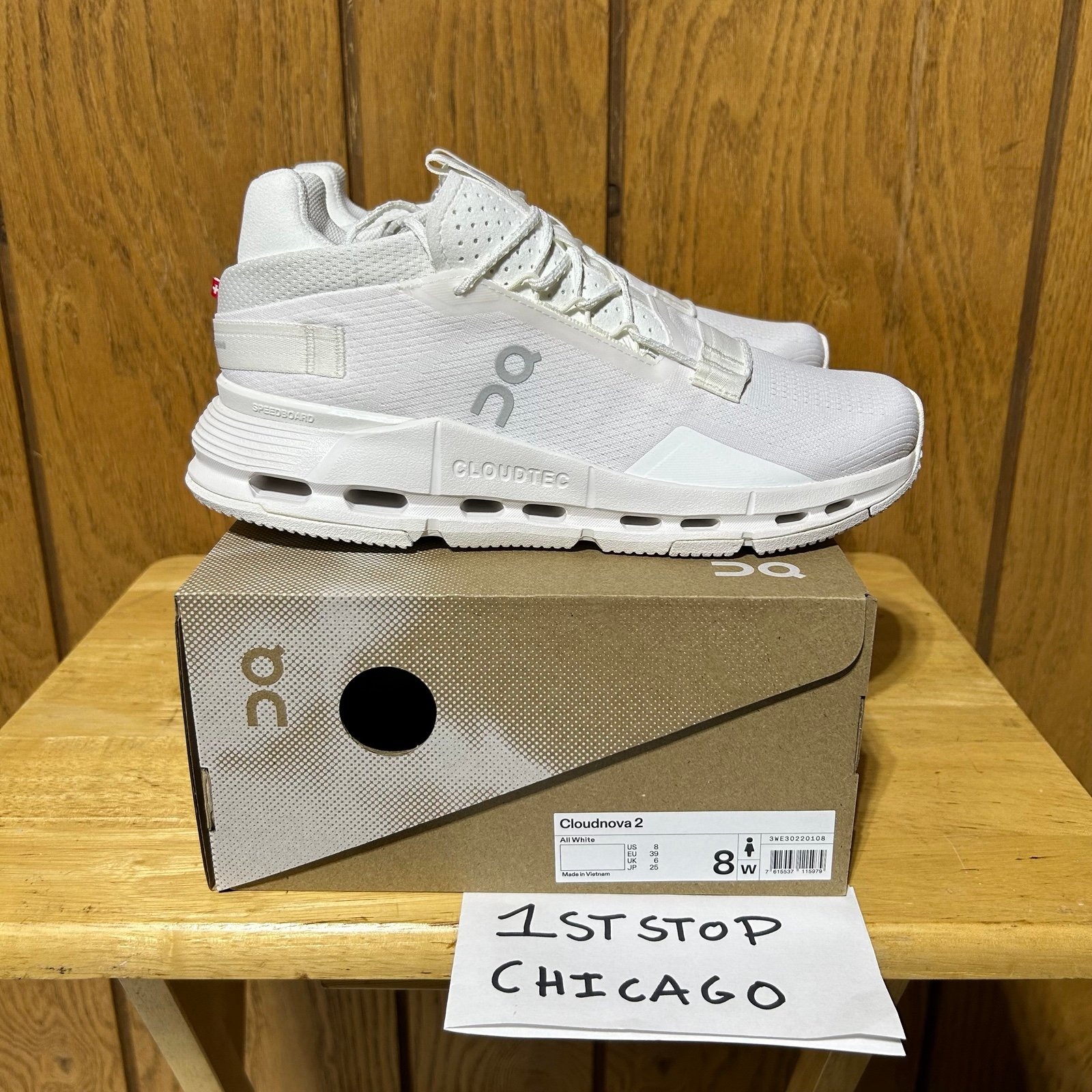 On Running Cloudnova 2 Shoes Women's Size 8 All White Sportswear Athleisure NEW