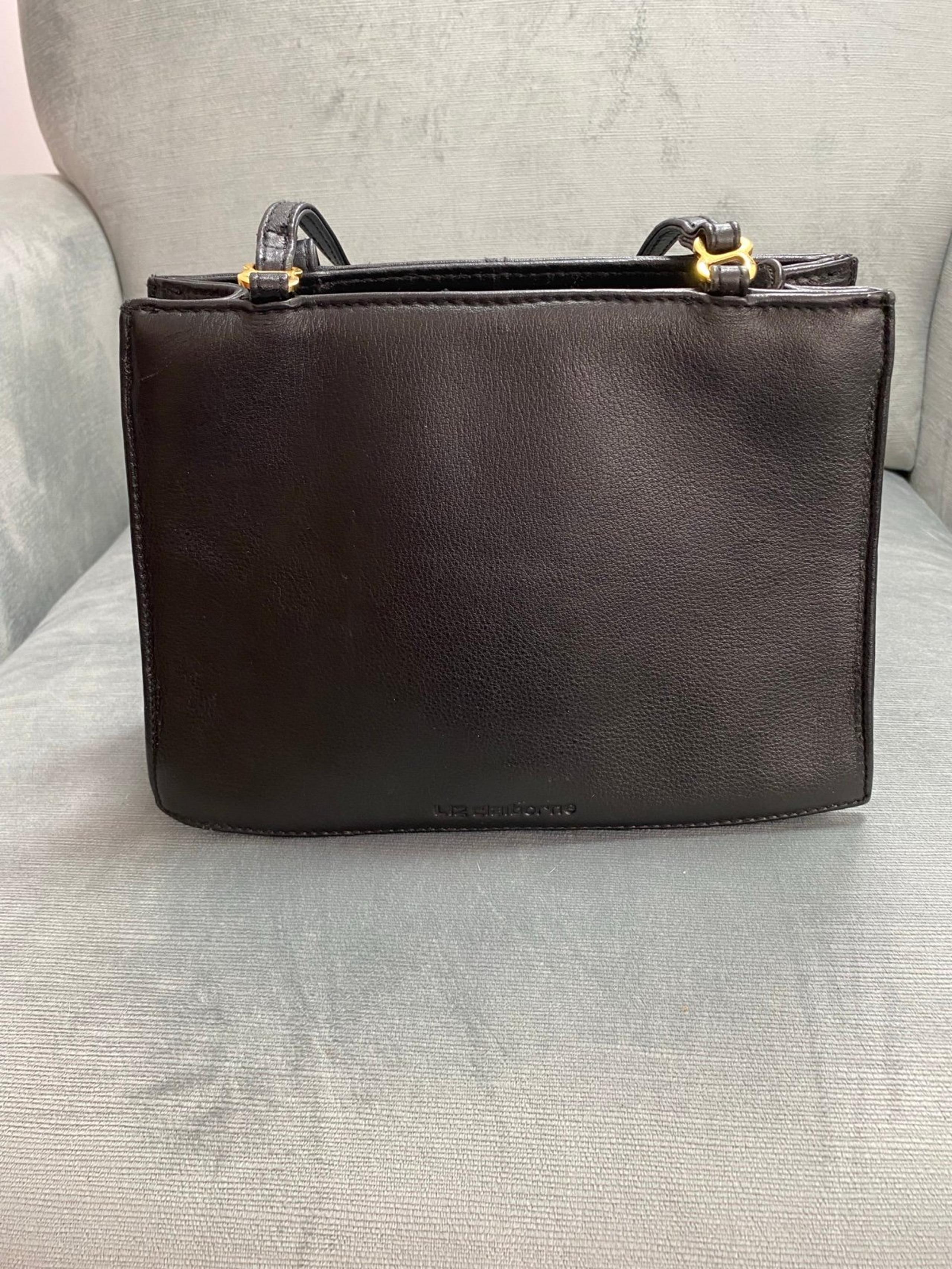 NWOT Liz Claiborne black handbag 9 1/4”wide, 7”high,3 1/2deep leather