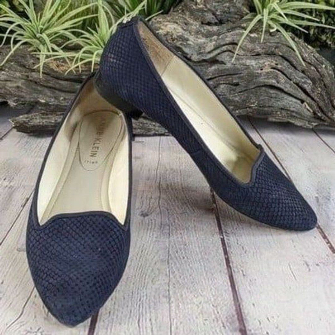 Anne Klein Akoni Snakeskin Pointed Toe Flats