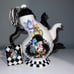 Disney Parks Alice In Wonderland Teapot Three Spout & Tea Cup Set Black White
