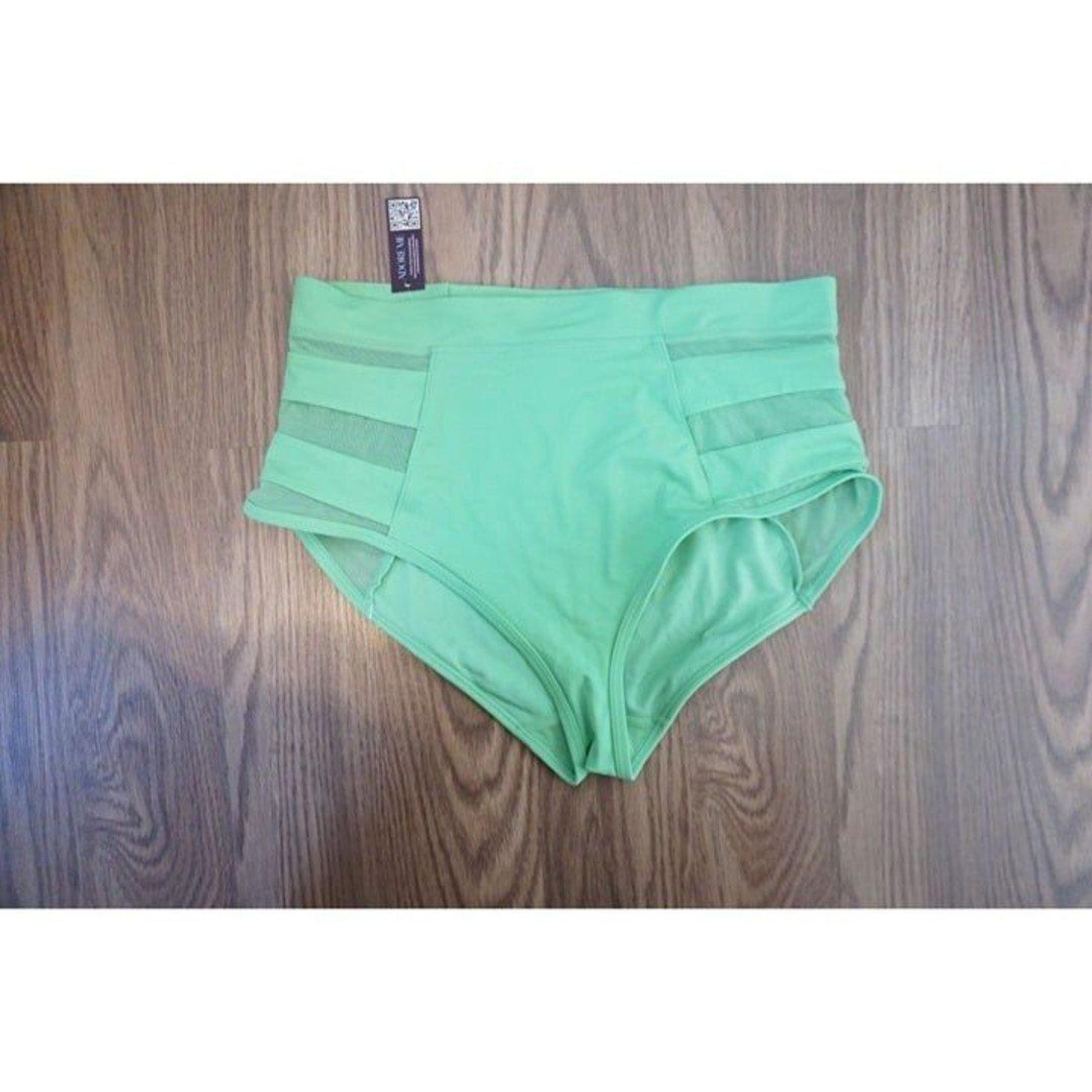 Adore Me  Women's Green High Waisted Bikini Bottoms - Size L, NWT