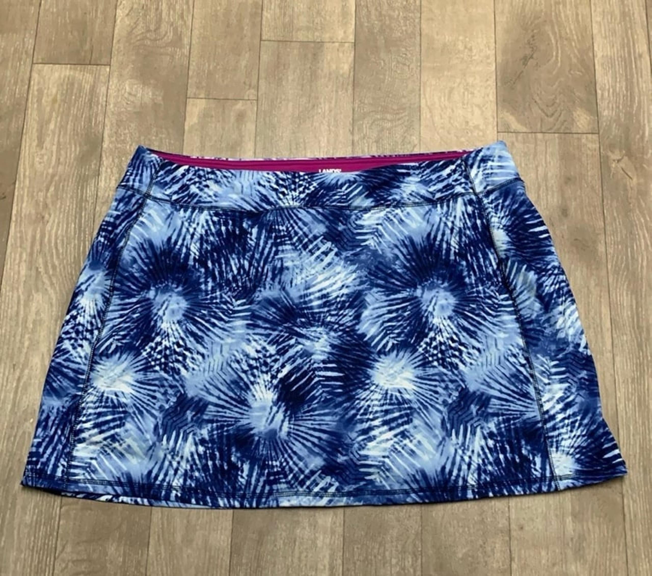 Womens Lands’ End Tie Dye Beach Sports Gym Skirt Tennis Skort