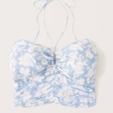 XS Abercrombie Cropped Cinched Front Halter Top