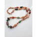 Vintage Agate gemstone necklace, Gold barrel clasp and spacer beads, Big Chunky