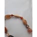 Vintage Agate gemstone necklace, Gold barrel clasp and spacer beads, Big Chunky