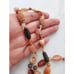 Vintage Agate gemstone necklace, Gold barrel clasp and spacer beads, Big Chunky