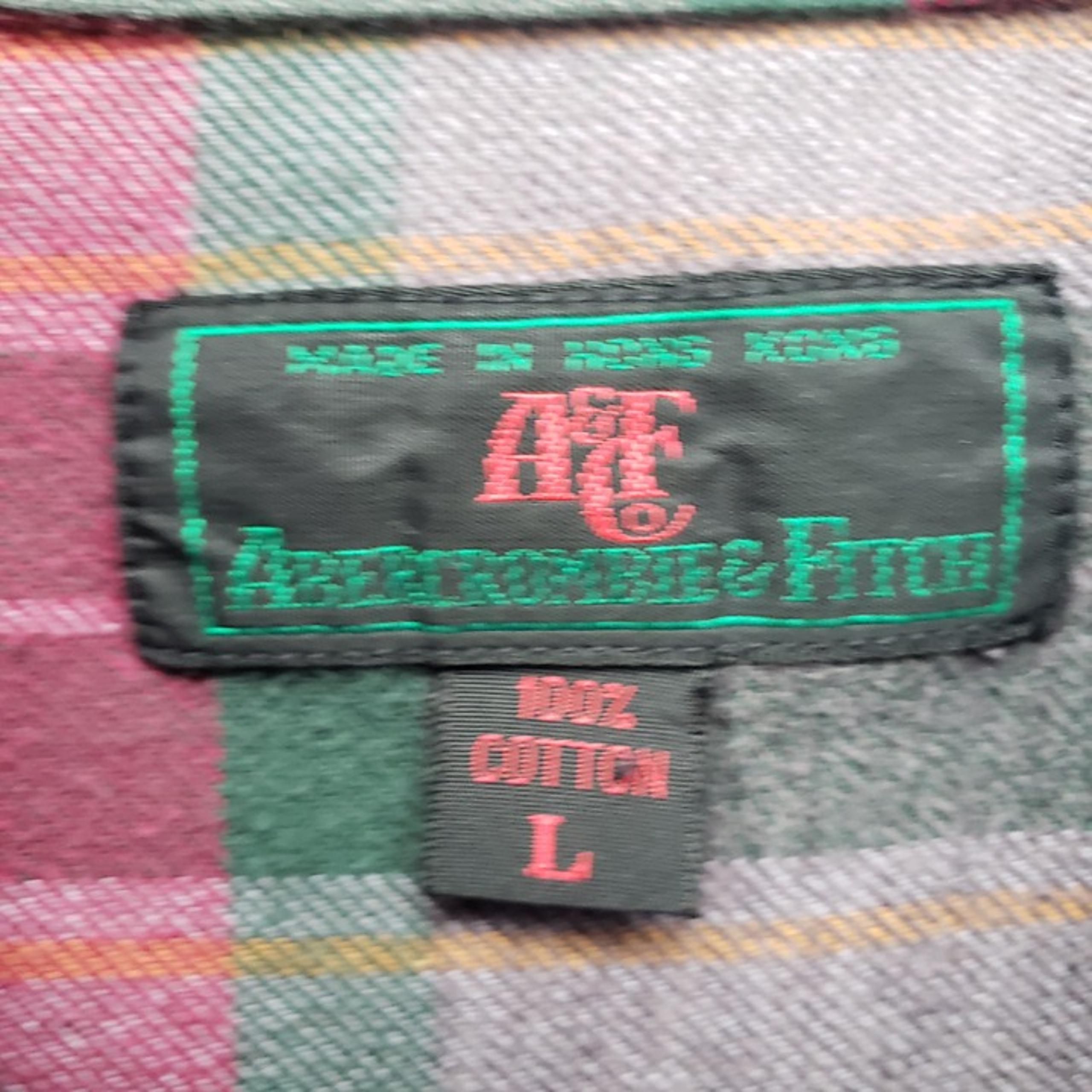 VINTAGE Abercrombie & Fitch Plaid Flannel Shirt Men's Large Purple