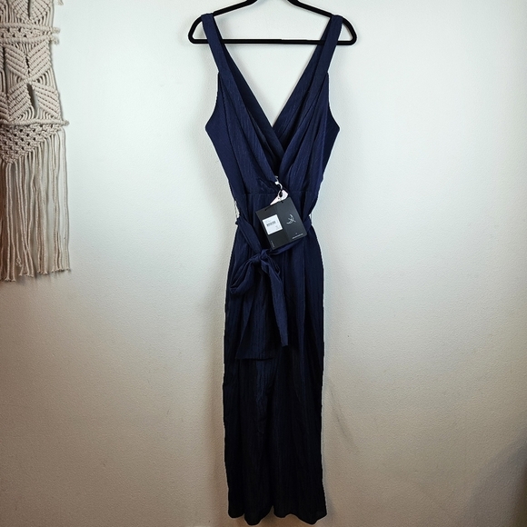 THE FIFTH LABEL GILDED SURPLICE JUMPSUIT - Navy NWT Size Large