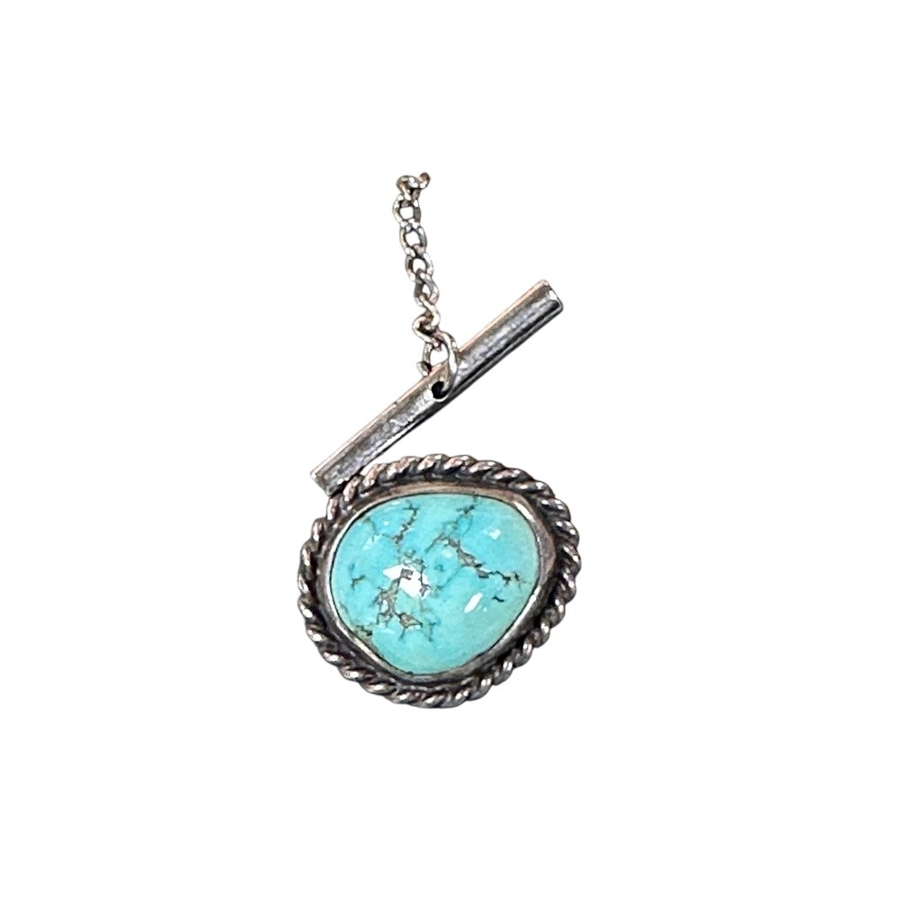 Sterling Silver turquoise tie tack Southwestern