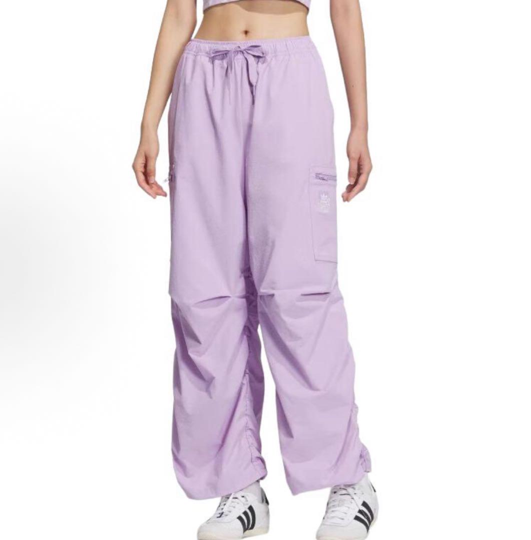 New S Adidas Drawstring Cargo Pants Women Purple JN1685