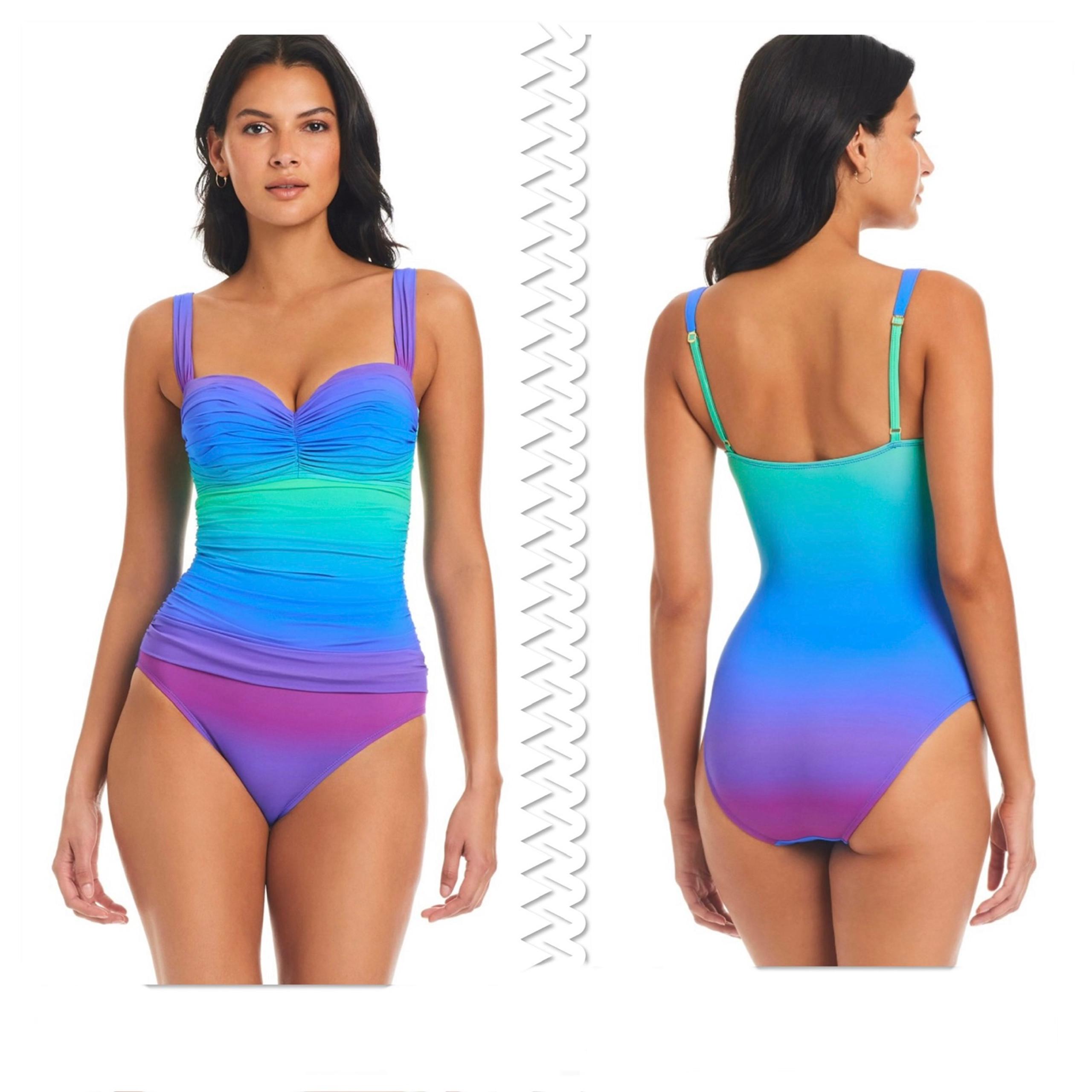 Bleu Rod Beattie Heat Of The Moment Shirred One Piece Swimsuit Size 10