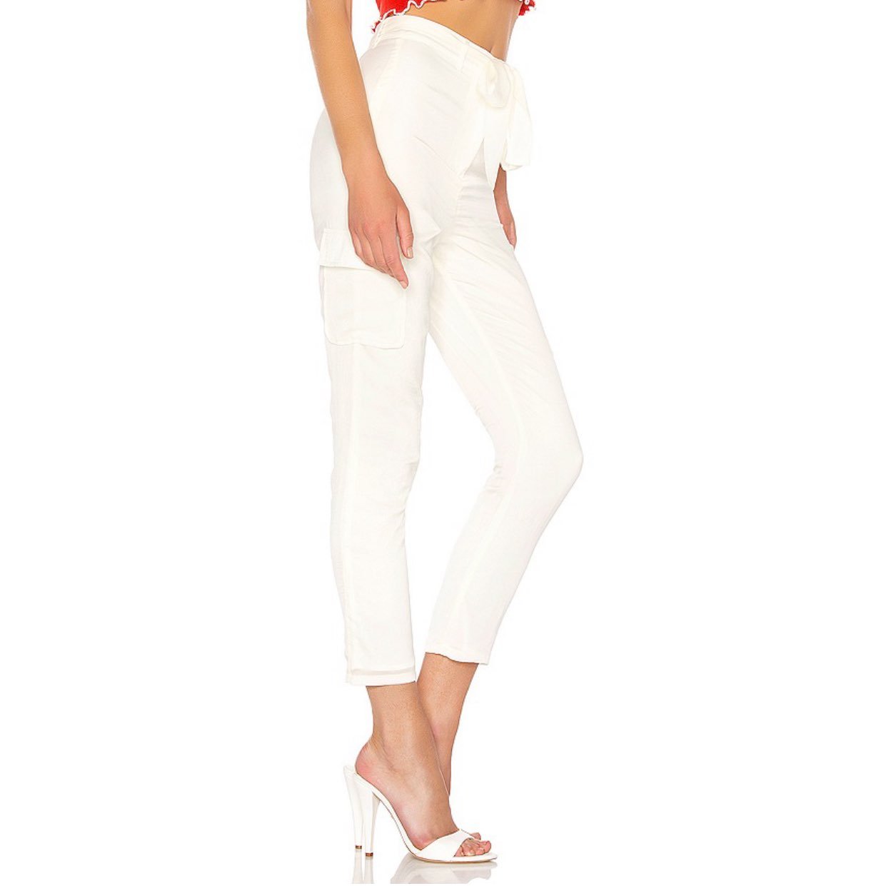 Lovers + friends satin ivory Pants